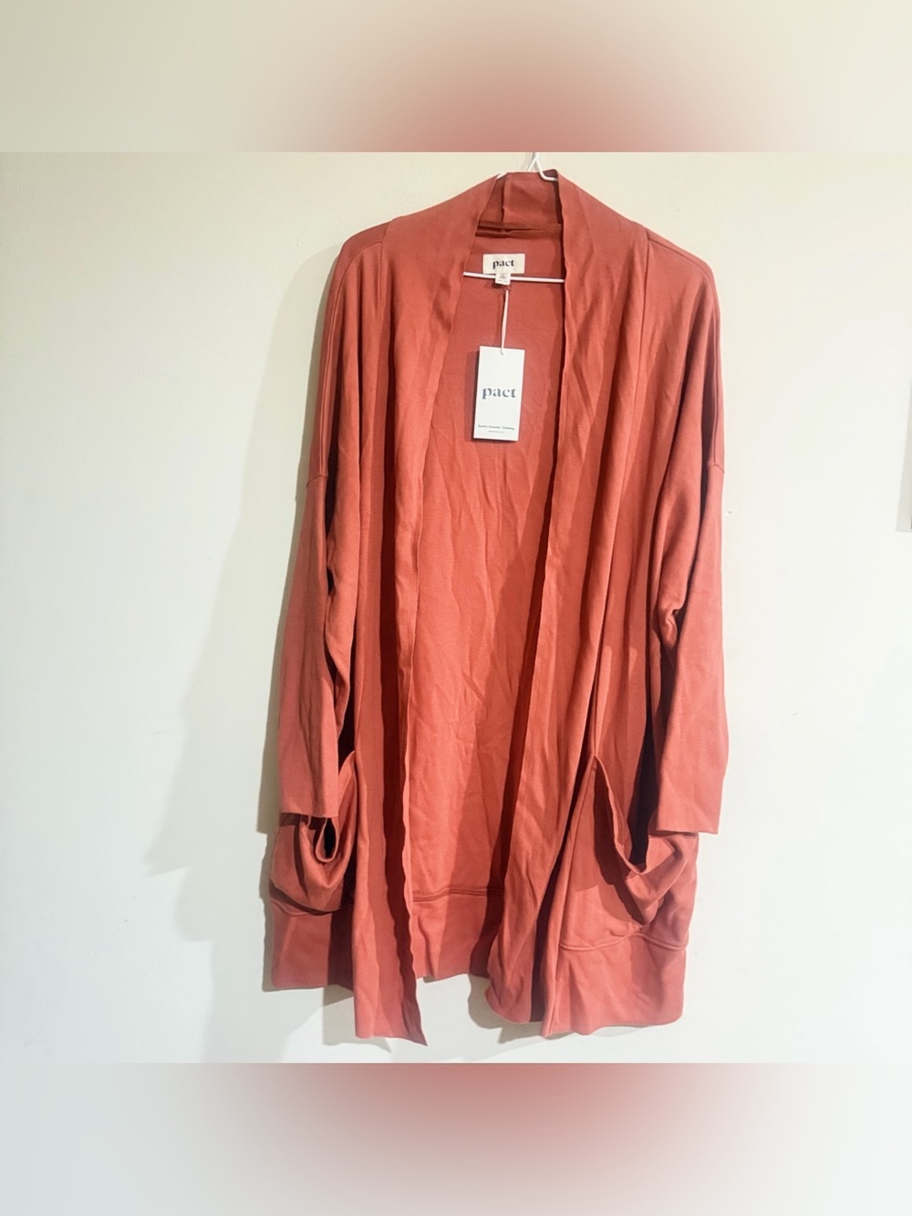 Pact Lightweight Open-Front Cardigan - Terracotta - Picture 2 of 10
